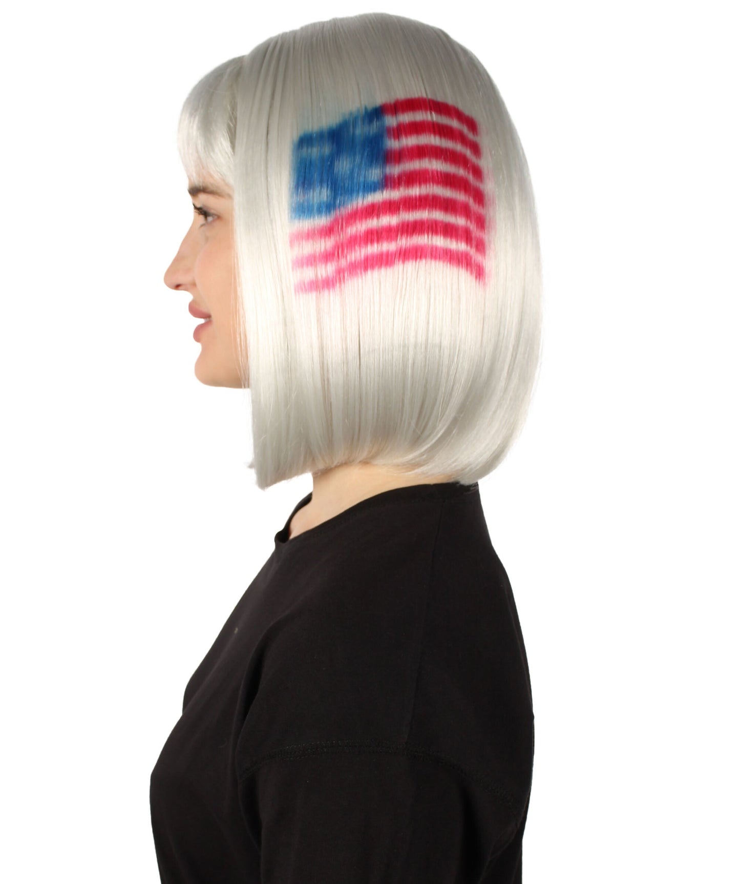 USA flag-themed bob wig
