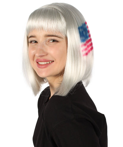 USA flag-themed bob wig