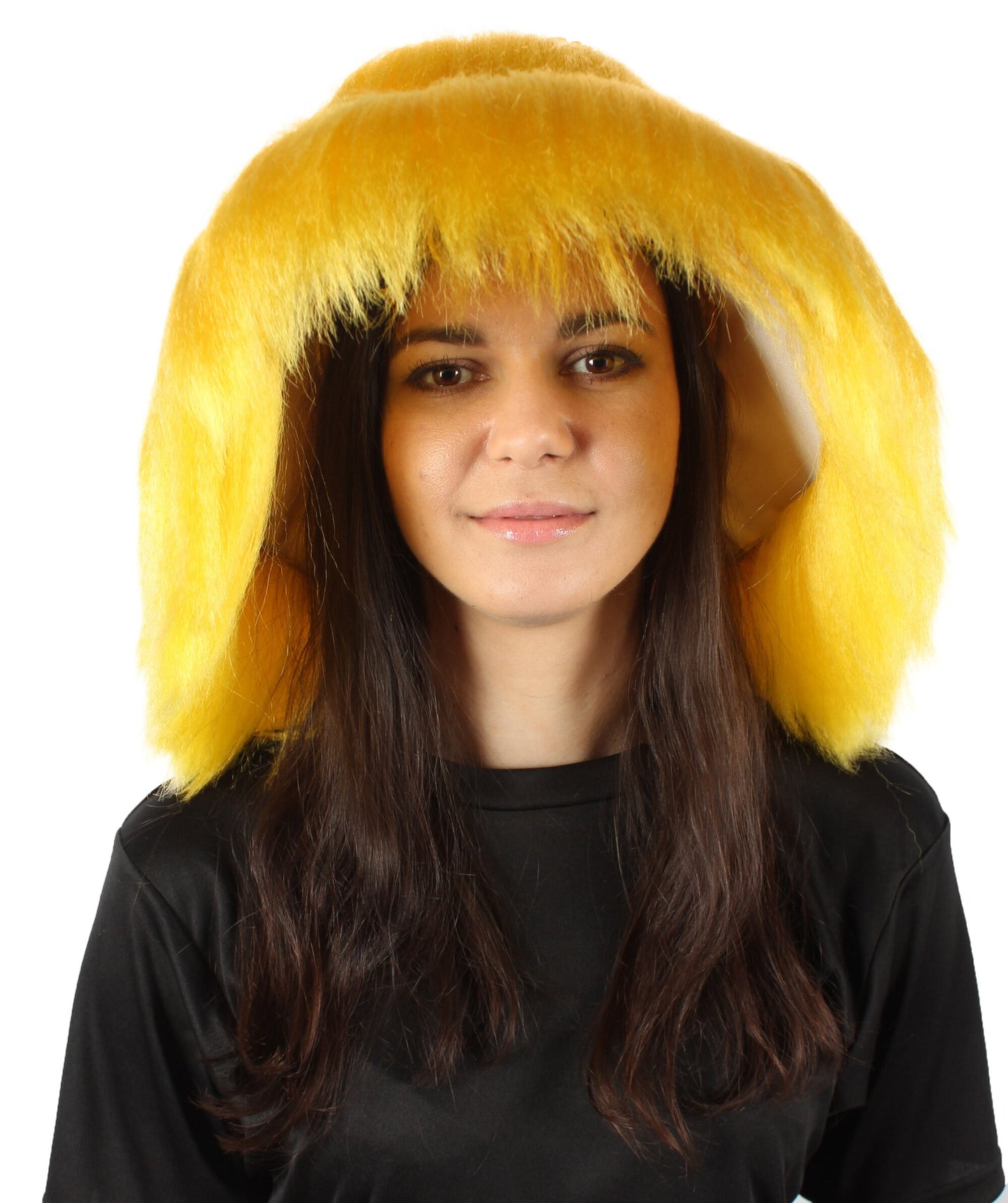Yellow  Unisex Multicolor Option Furry Bucket Hat Cosplay Accessory,