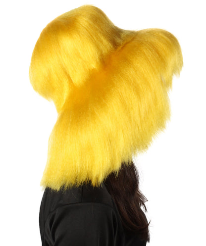 Yellow  Unisex Multicolor Option Furry Bucket Hat Cosplay Accessory,