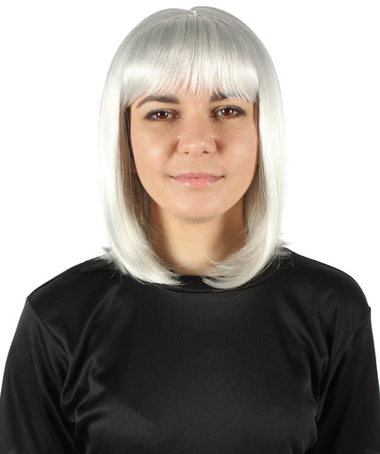 Women’s Flag-themed Medium Length Bob Wig with Bangs for Sporting Events, Multiple Countries Option, Flame-retardant Synthetic Fiber Wigs | HPO