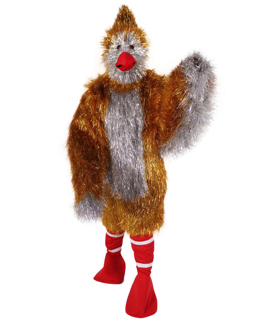  Gold & Silver Furry Cardinal Mascot Costume
