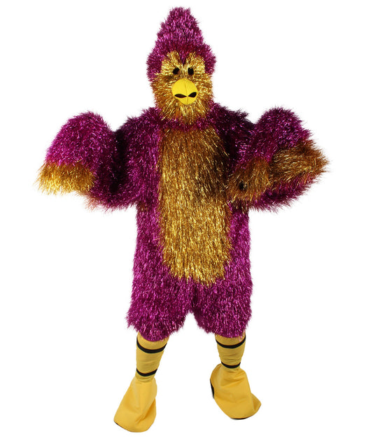 Purple & Gold Furry Cardinal Mascot Costume