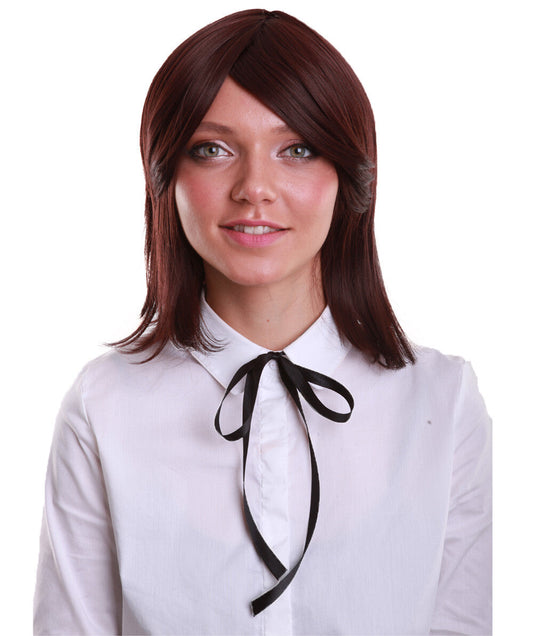 Black Brown Anime Bob Wig with Side Bangs