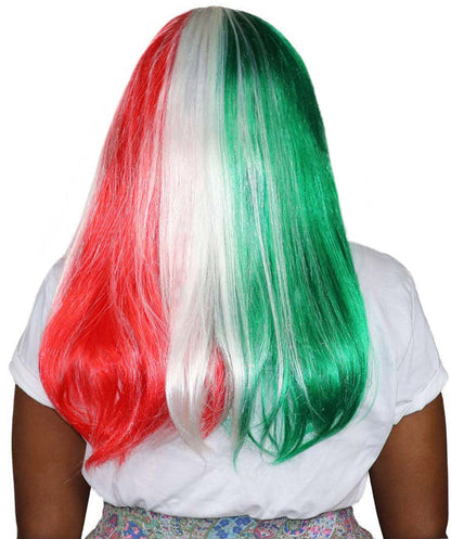 Mexico Flag Party Long Bob Wig