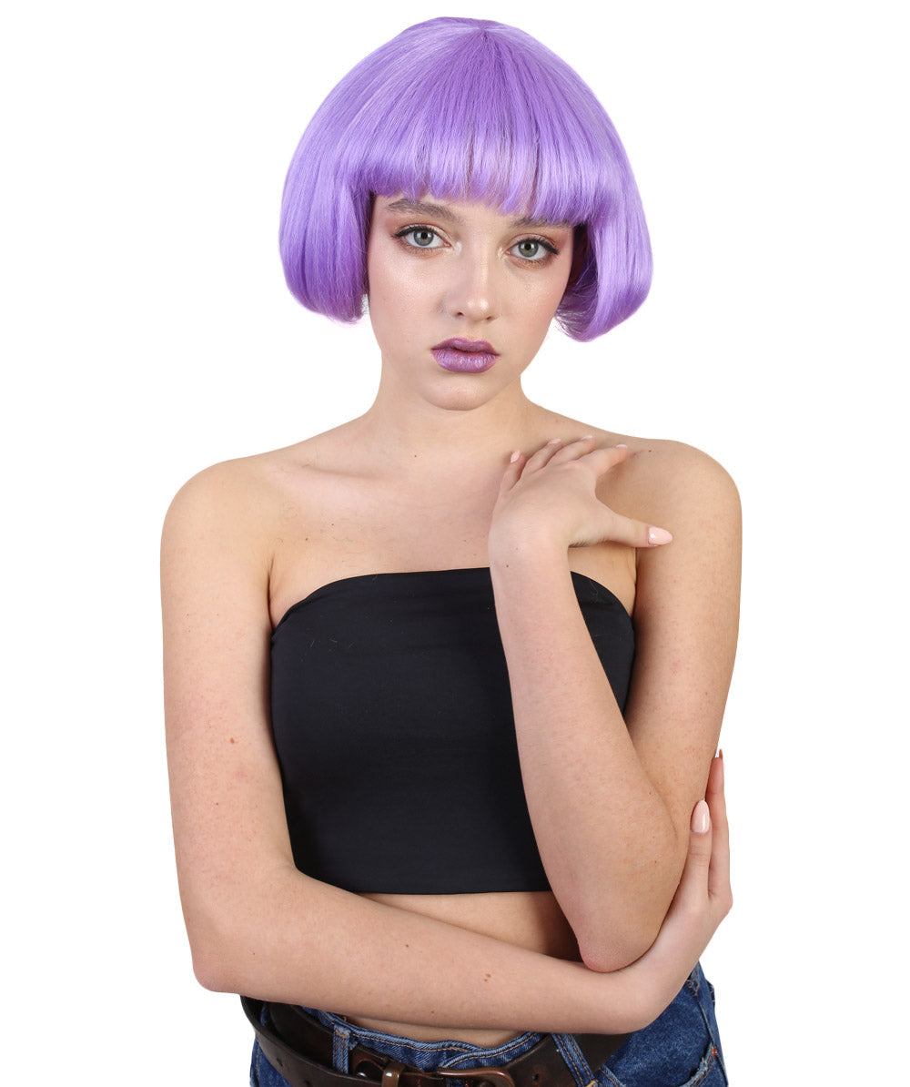 purple bob wig