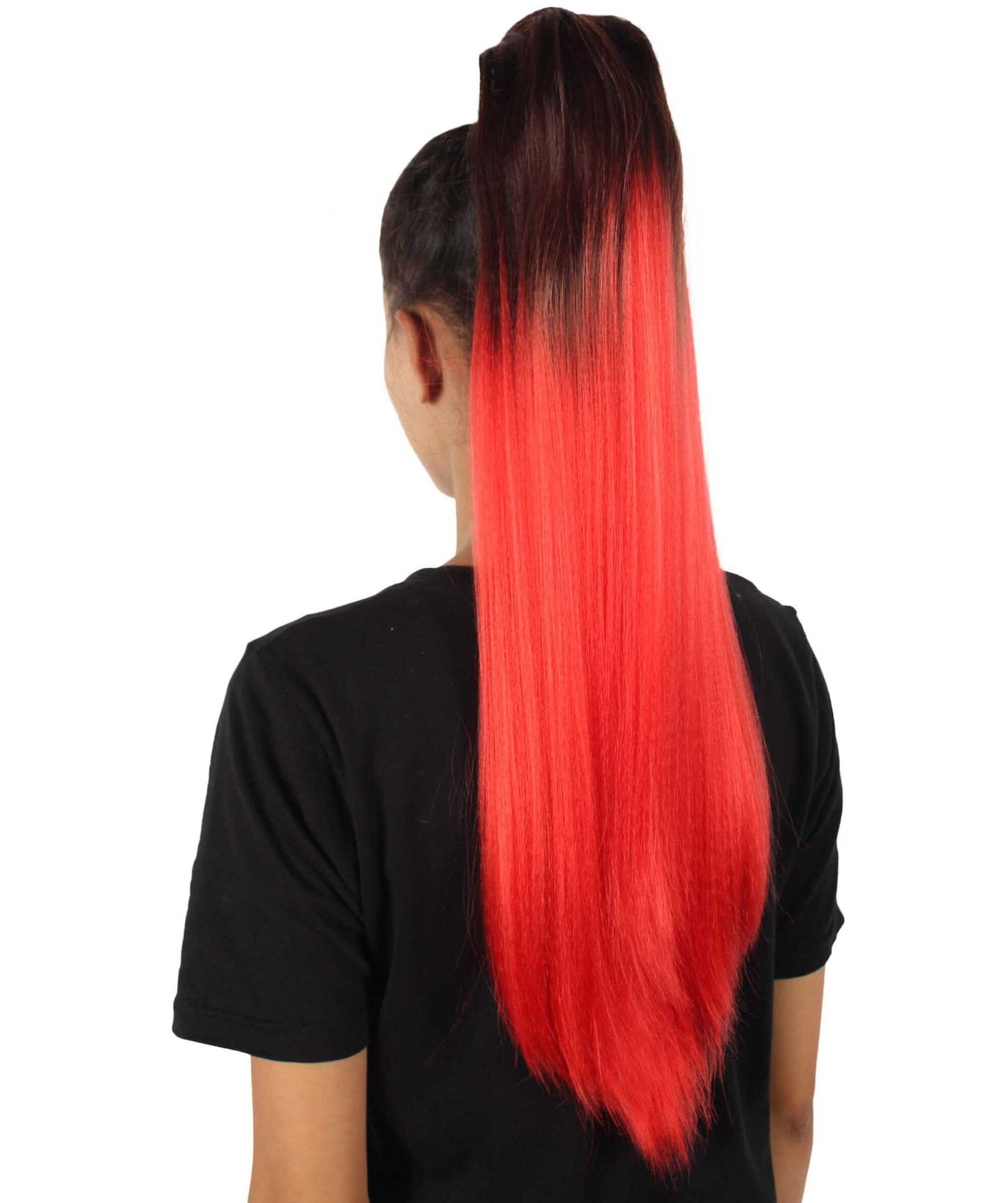 Brown & Red Vibrant Ponytail Extension