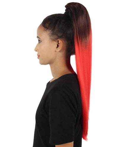 Brown & Red Vibrant Ponytail Extension