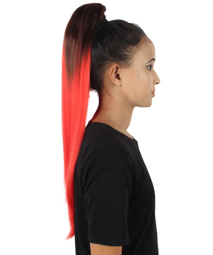 Brown & Red Vibrant Ponytail Extension