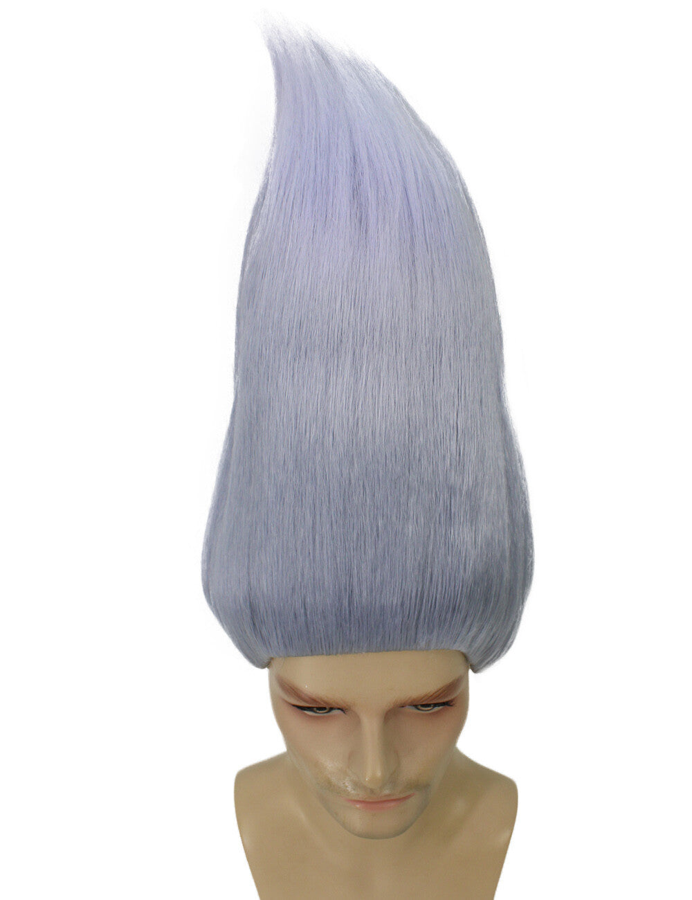 Men's Long Length Animated Silver Grey Party Diamond Troll Wig, Synthetic Soft Fiber hair, Perfect for your next Halloween Party and Group Anime Convention