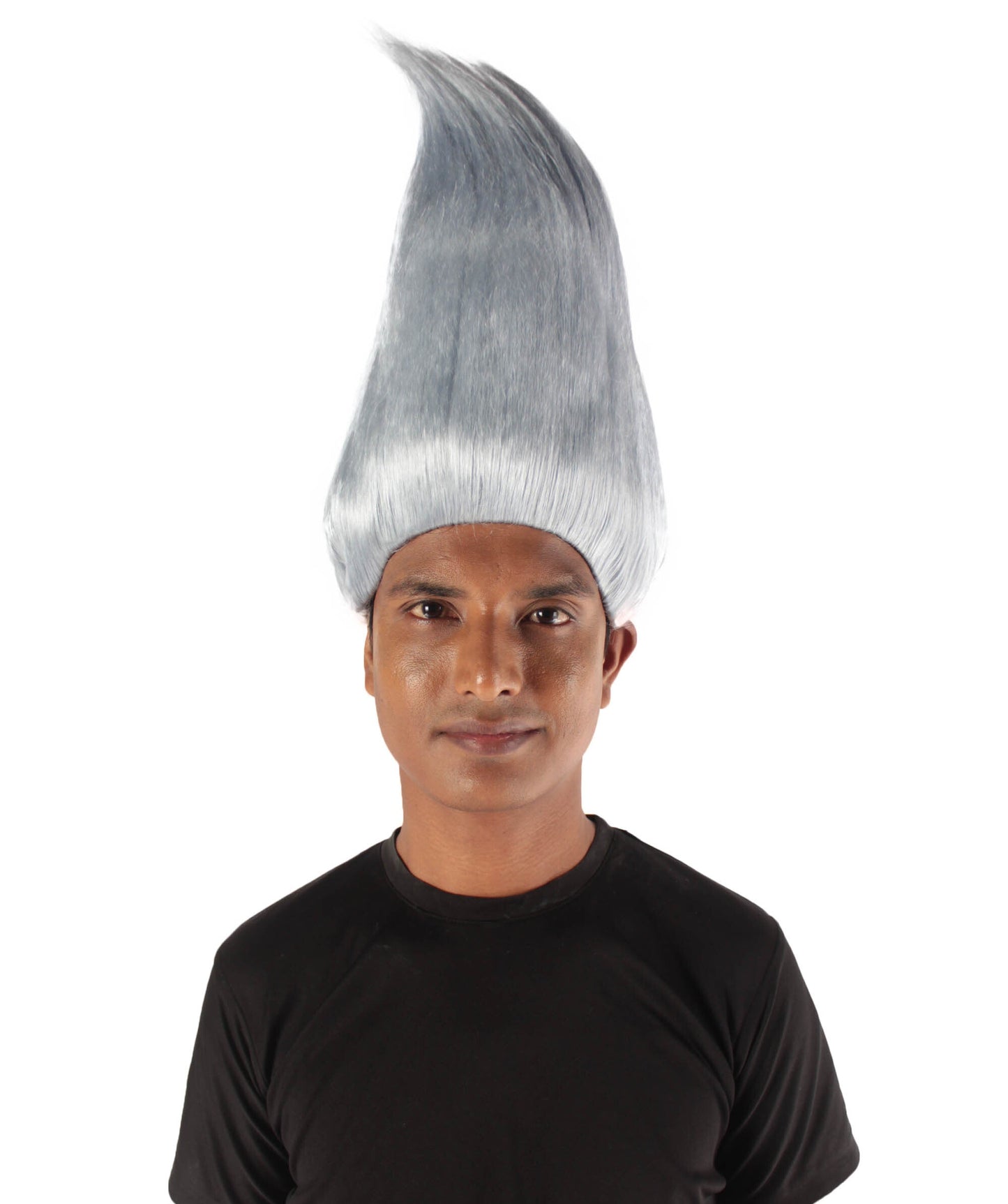 Men's Long Length Animated Silver Grey Party Diamond Troll Wig, Synthetic Soft Fiber hair, Perfect for your next Halloween Party and Group Anime Convention