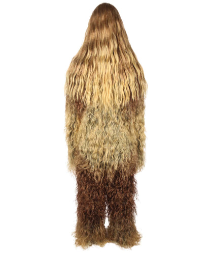 Brown Unisex Bigfoot Horror Wig with Mustache and Beard Bundle