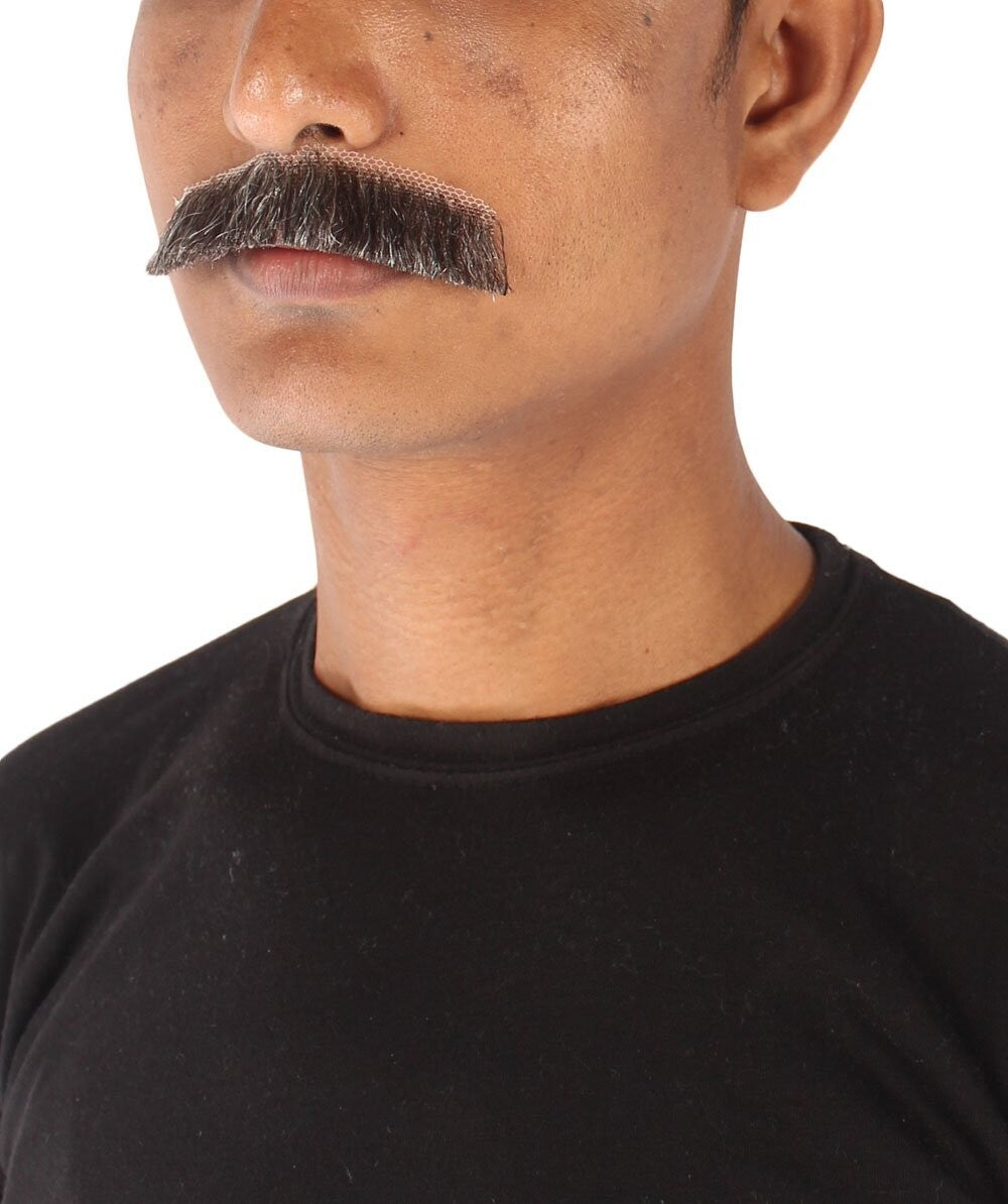 HPO Men's Human Hair Fake Mustache Fancy Facial Hair Multiple Colors