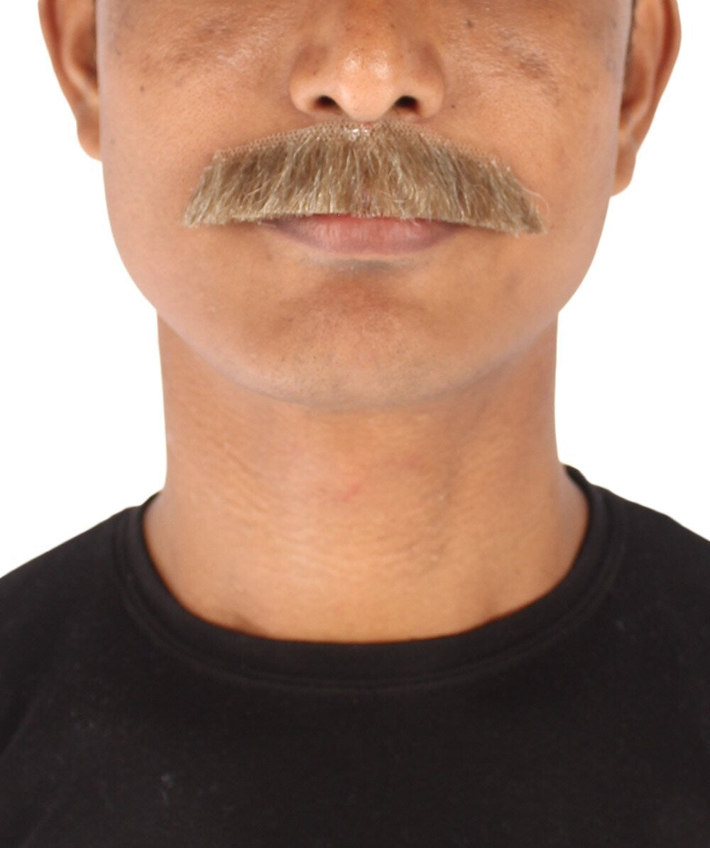 HPO Men's Human Hair Fake Mustache Fancy Facial Hair Multiple Colors