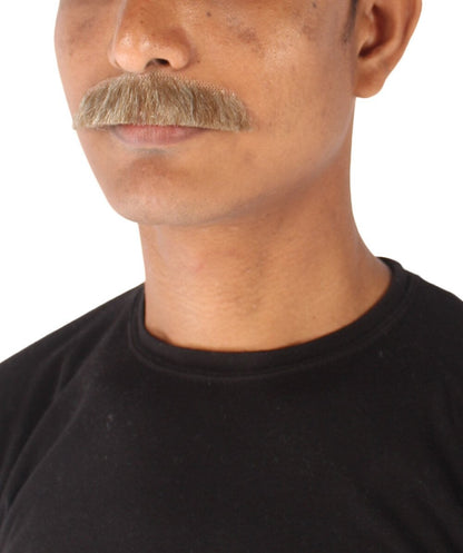 HPO Men's Human Hair Fake Mustache Fancy Facial Hair Multiple Colors