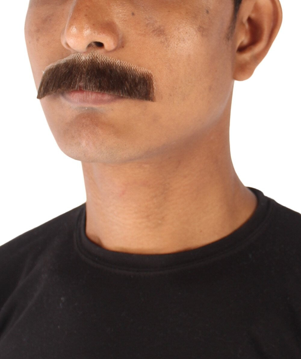 HPO Men's Human Hair Fake Mustache Fancy Facial Hair Multiple Colors