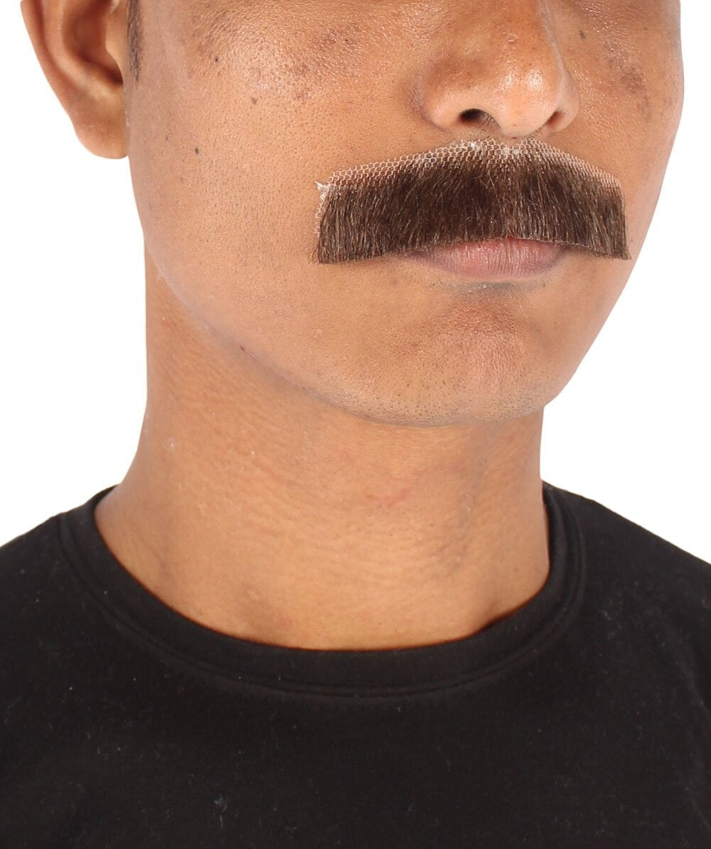 HPO Men's Human Hair Fake Mustache Fancy Facial Hair Multiple Colors