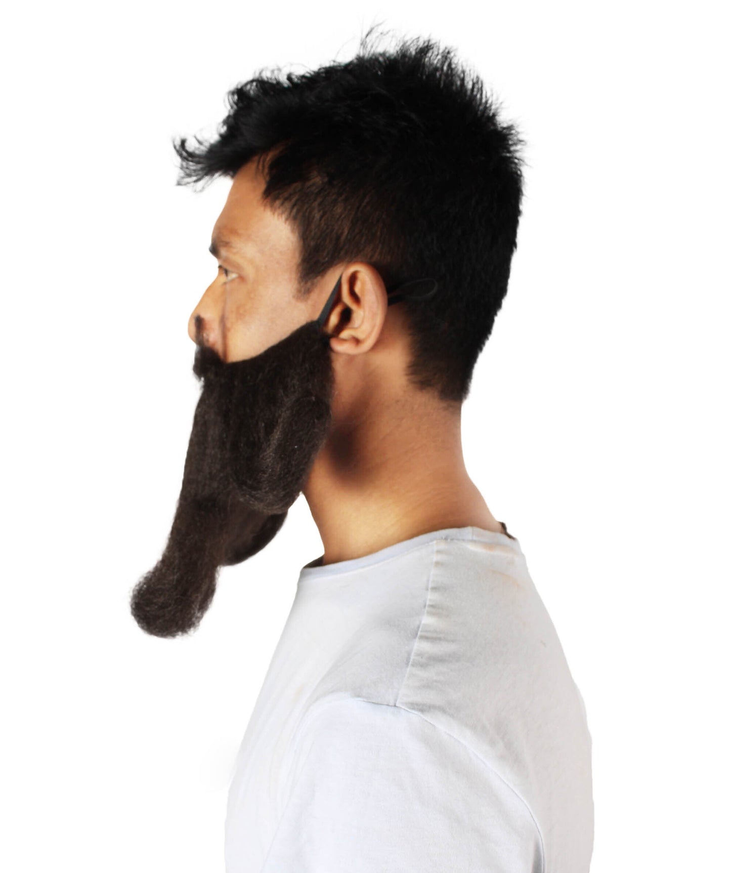 Men's Giant Black Twisted Wizard Champion Mustache and Beard Made with Synthetic Fiber | HPO