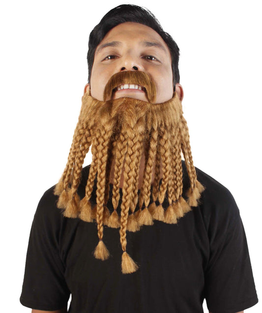  Men's Blonde Braided Vikings Beard and Mustache