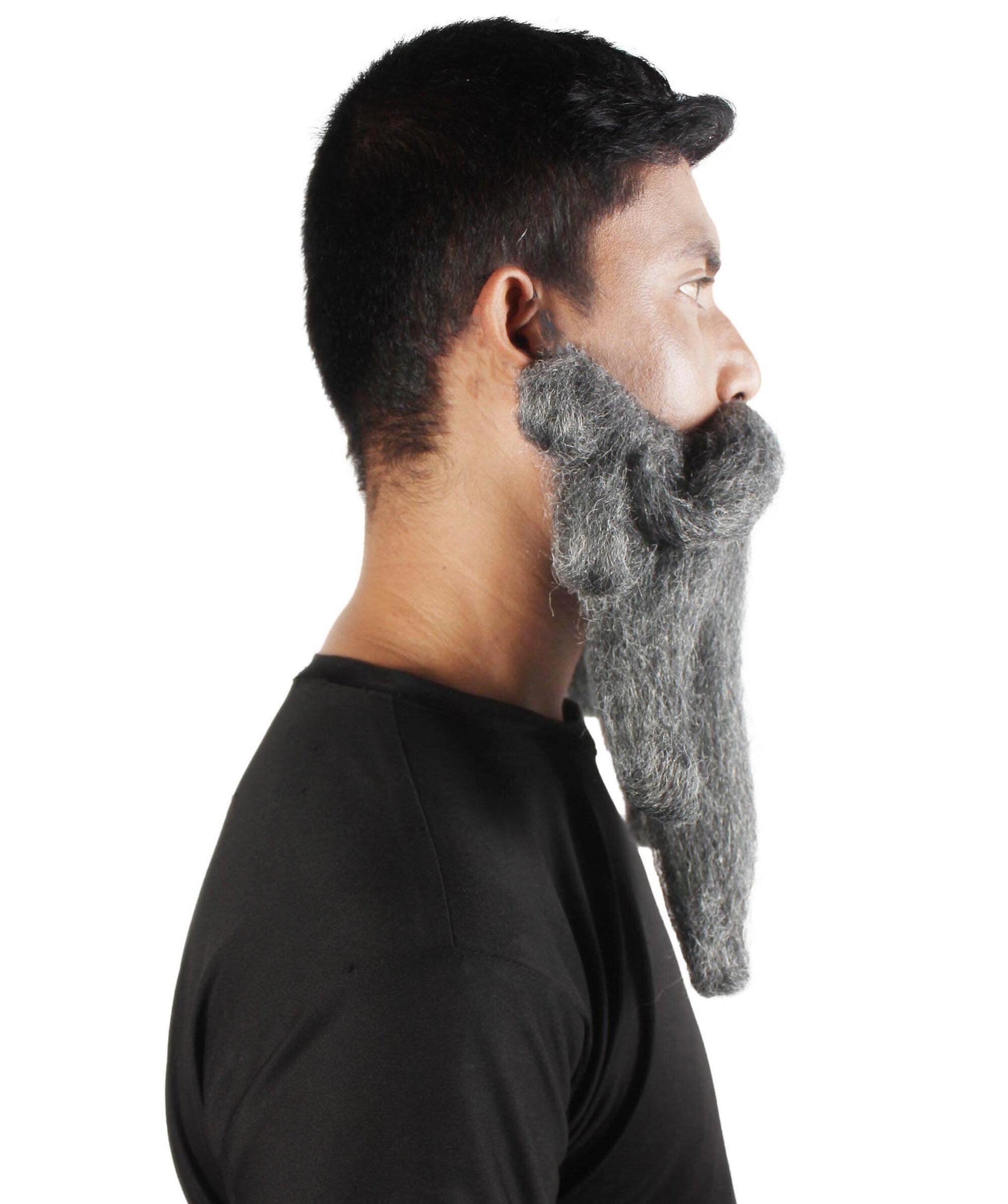 Men's Giant Ash Grey Pirates Davy Jones Mustache and Beard