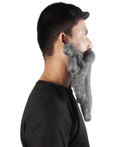 Men's Giant Ash Grey Pirates Davy Jones Mustache and Beard