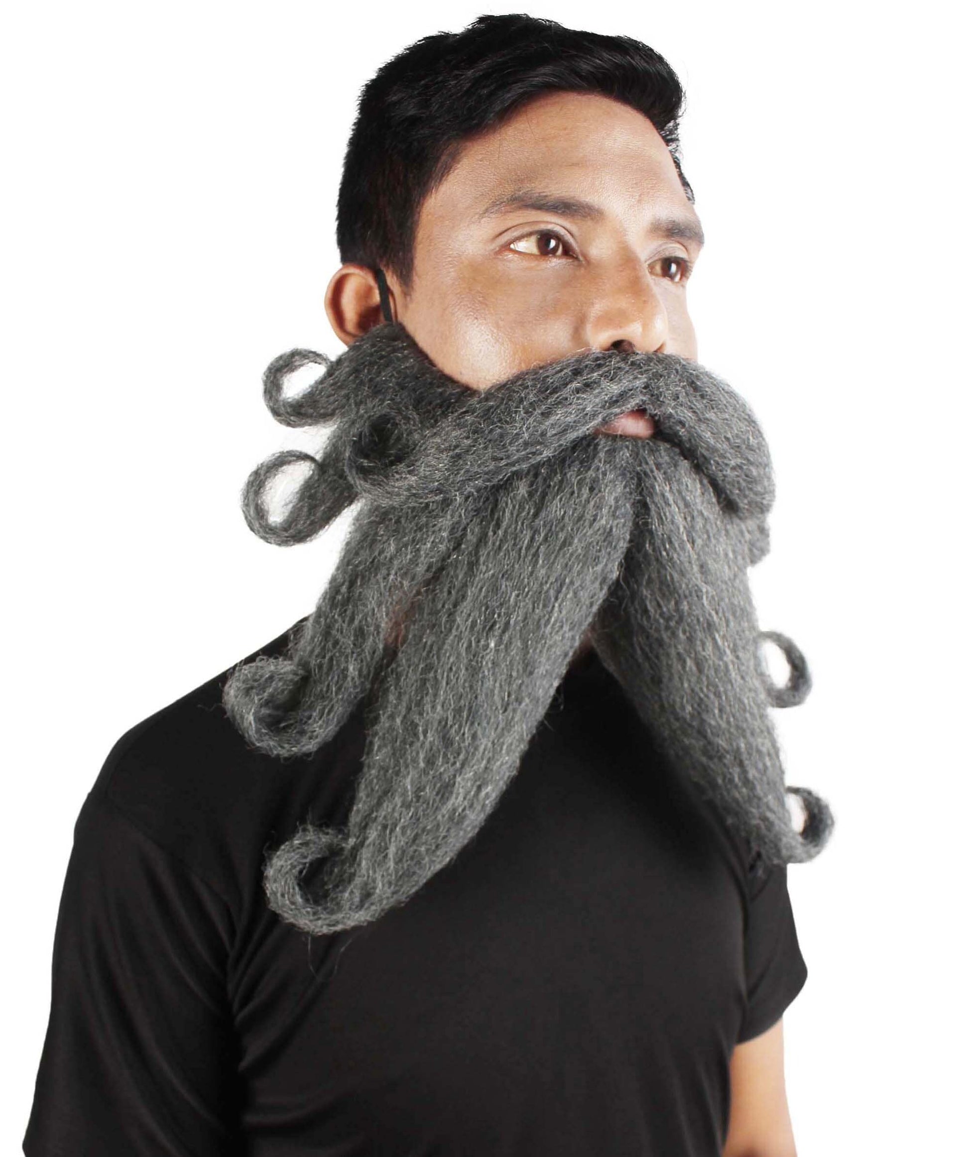 Men's Giant Ash Grey Pirates Davy Jones Mustache and Beard
