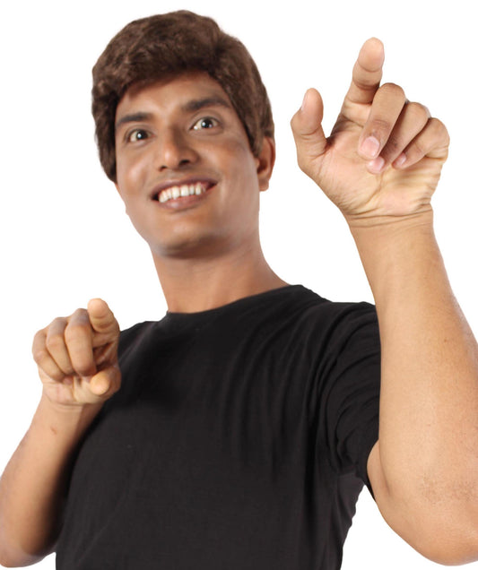  Men’s 60s Sitcom Captain Nelson Tony Brown Short Suave Wig