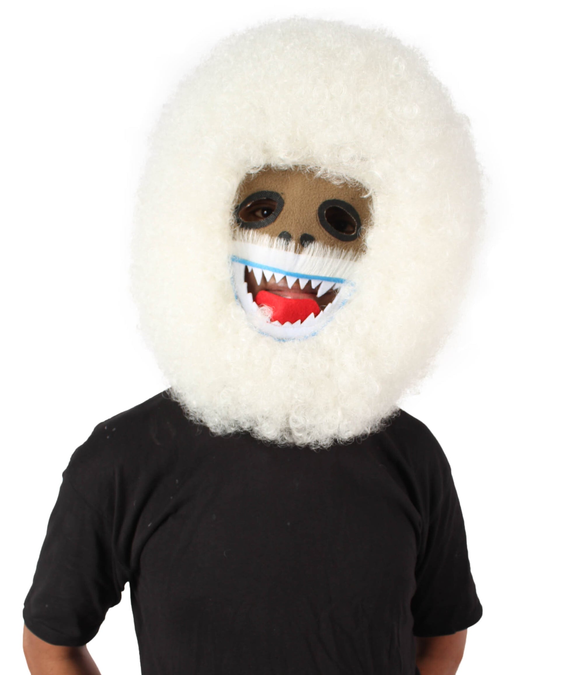 Unisex Abominable Snowman White Head Mask Wig