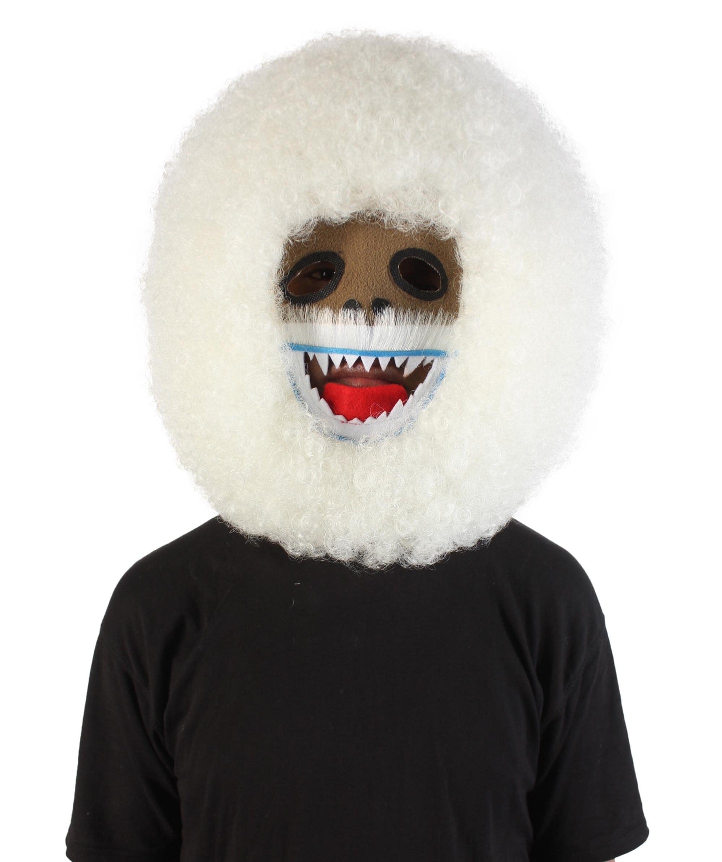 Unisex Abominable Snowman White Head Mask Wig