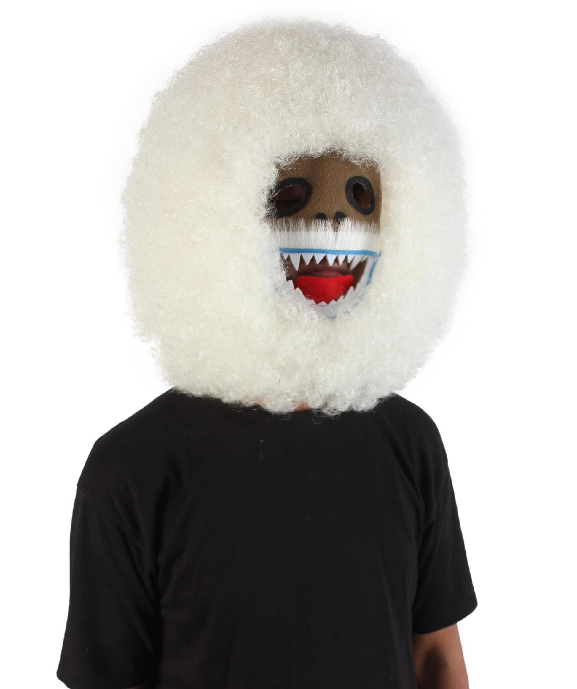 Unisex Abominable Snowman White Head Mask Wig