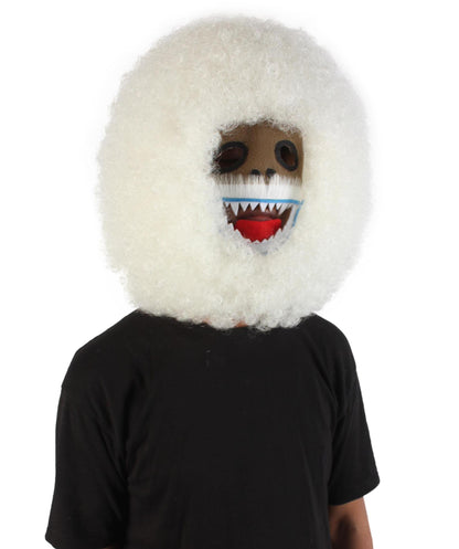 Unisex Abominable Snowman White Head Mask Wig