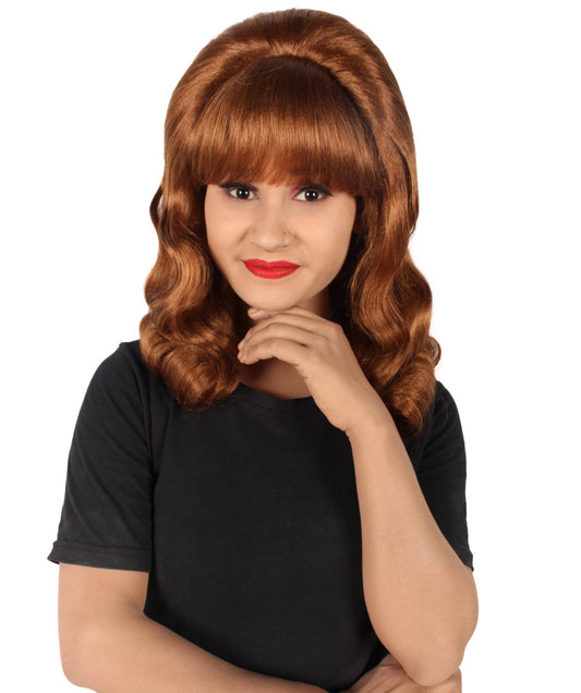 Women’s 60s Hollywood-Style Wavy Brown Wig From Classic Sitcom