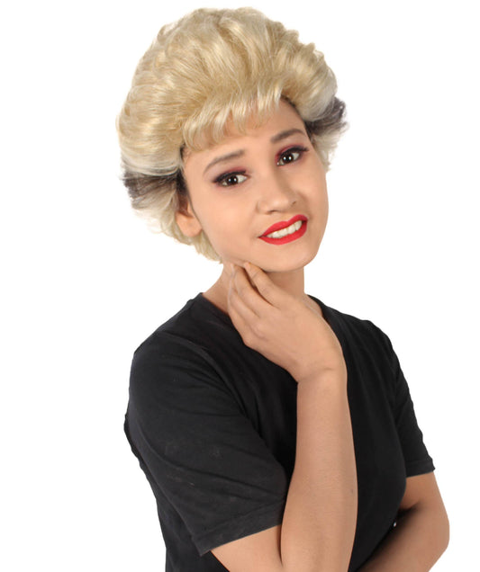 Women's Golden Girls Blanche Blonde with Black Streak Wig