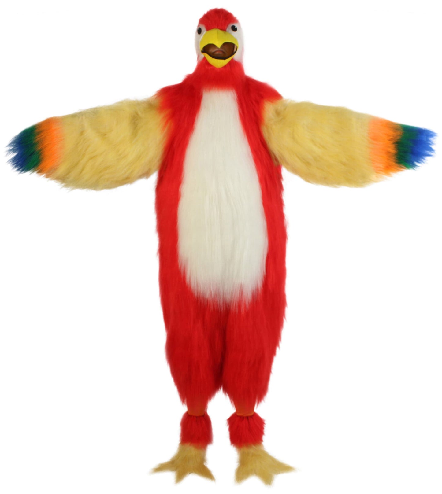 Unisex Furry Colorful Tucan Fur Suit Costume With Face Mask