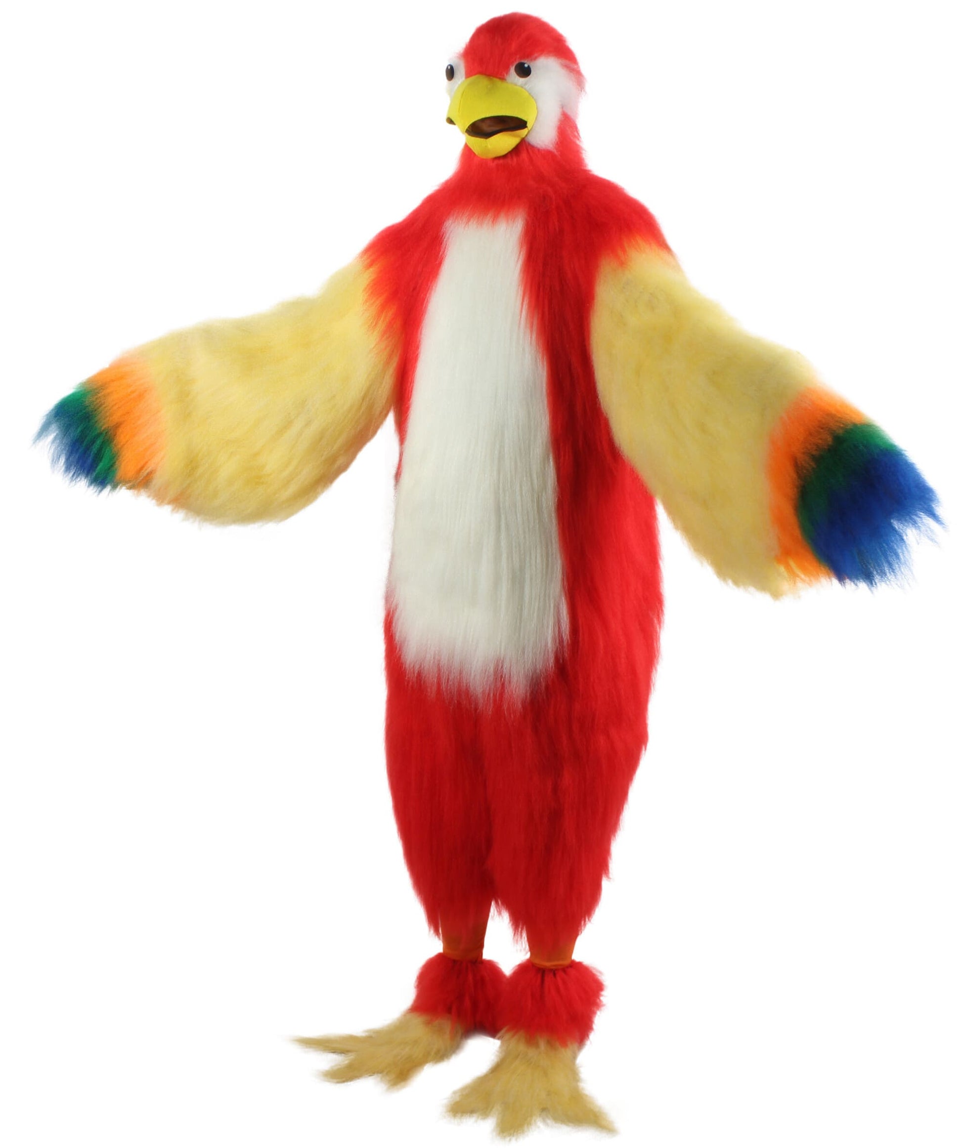 Unisex Furry Colorful Tucan Fur Suit Costume With Face Mask