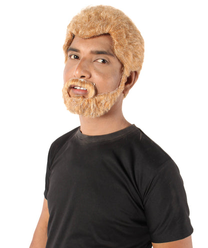 Men's Prince of Wales British Ginger Brown Wig and Beard Set