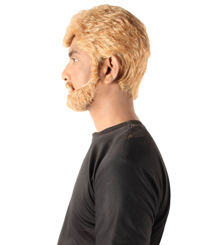 Men's Prince of Wales British Ginger Brown Wig and Beard Set