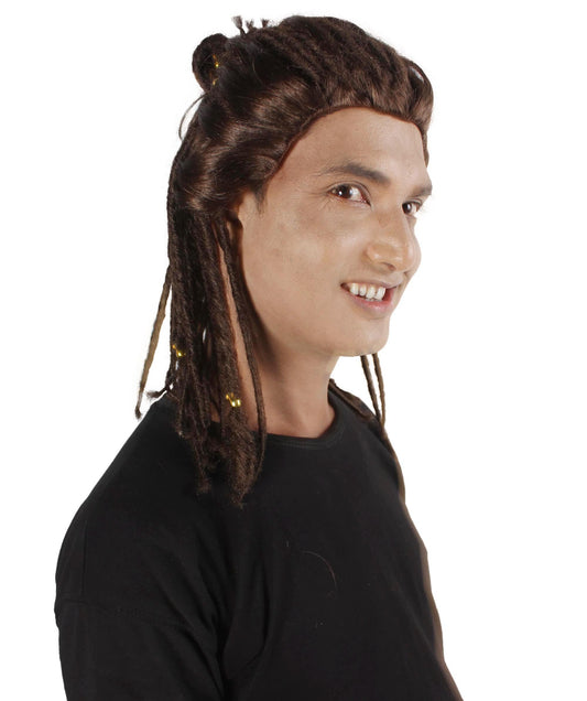 Men's Brown Braided Ponytail Alexios Assassin's Video Game Wig
