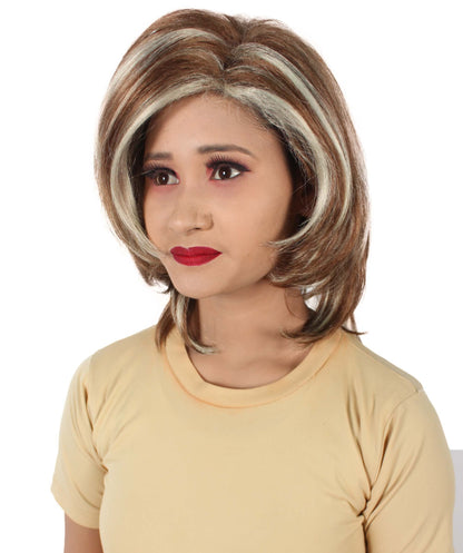 Women’s 90s Sitcom Iconic Ash-blonde Side-parted Choppy Layered Bob Wig I Flame-retardant 100% Synthetic Fiber Fancy Wig | HPO