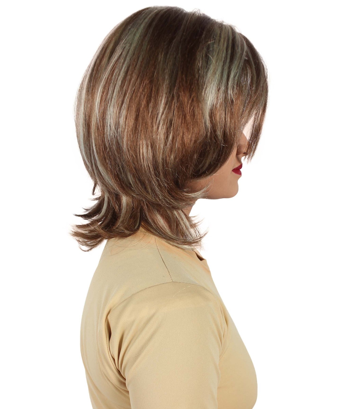 Women’s 90s Sitcom Iconic Ash-blonde Side-parted Choppy Layered Bob Wig I Flame-retardant 100% Synthetic Fiber Fancy Wig | HPO