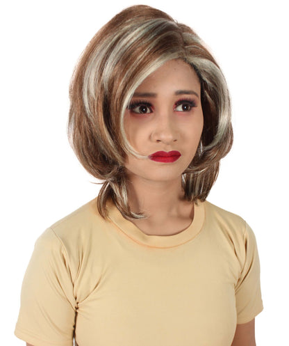 Women’s 90s Sitcom Iconic Ash-blonde Side-parted Choppy Layered Bob Wig I Flame-retardant 100% Synthetic Fiber Fancy Wig | HPO