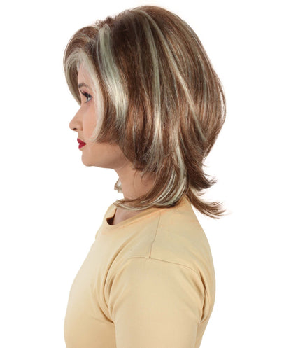 Women’s 90s Sitcom Iconic Ash-blonde Side-parted Choppy Layered Bob Wig I Flame-retardant 100% Synthetic Fiber Fancy Wig | HPO