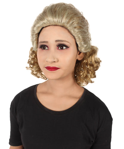 Women’s Historical TV Shows Martha Mitchell Blonde Bouffant and Flipped-out Bob Wig I Flame-retardant 100% Synthetic Fiber Fancy Wig