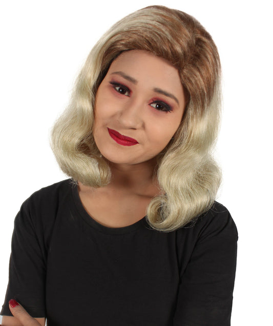 Women’s Australian Actress Classic Movie Remake Side-parted Retro Blonde Wig I Flame-retardant 100% Synthetic Fiber Fancy Wig