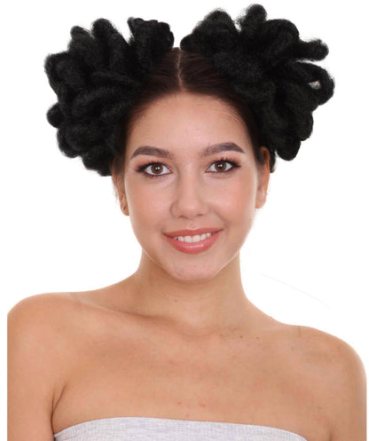 Women’s Black Clip-on Dreadlock Bun Hair Accessory | Flame-retardant 100% Synthetic Fiber