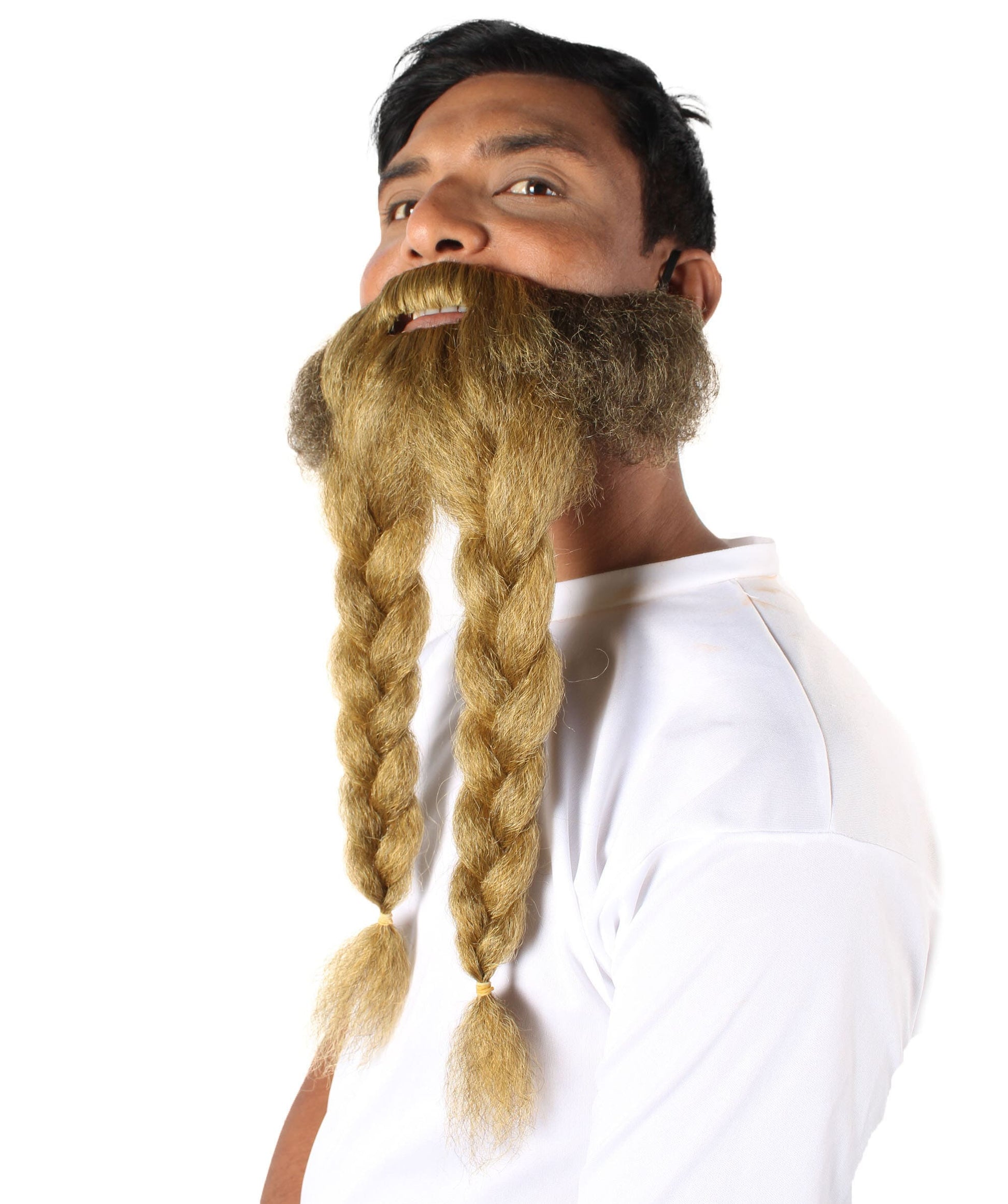 Men's Dark Blonde Braided Vikings' Beard and Mustache