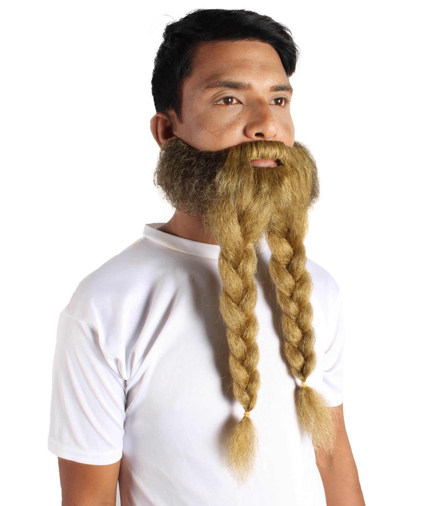 Men's Dark Blonde Braided Vikings' Beard and Mustache