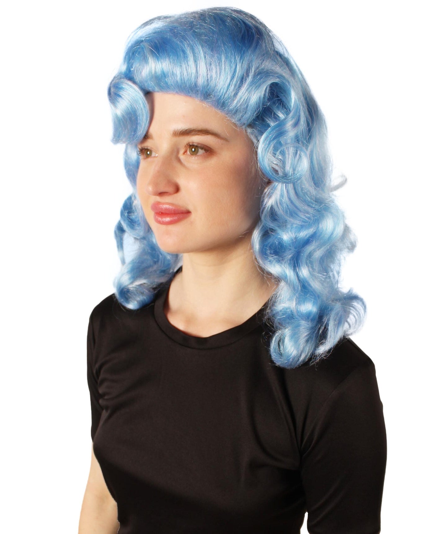 Women’s Vintage Hollywood Blue Retro Curly Wig