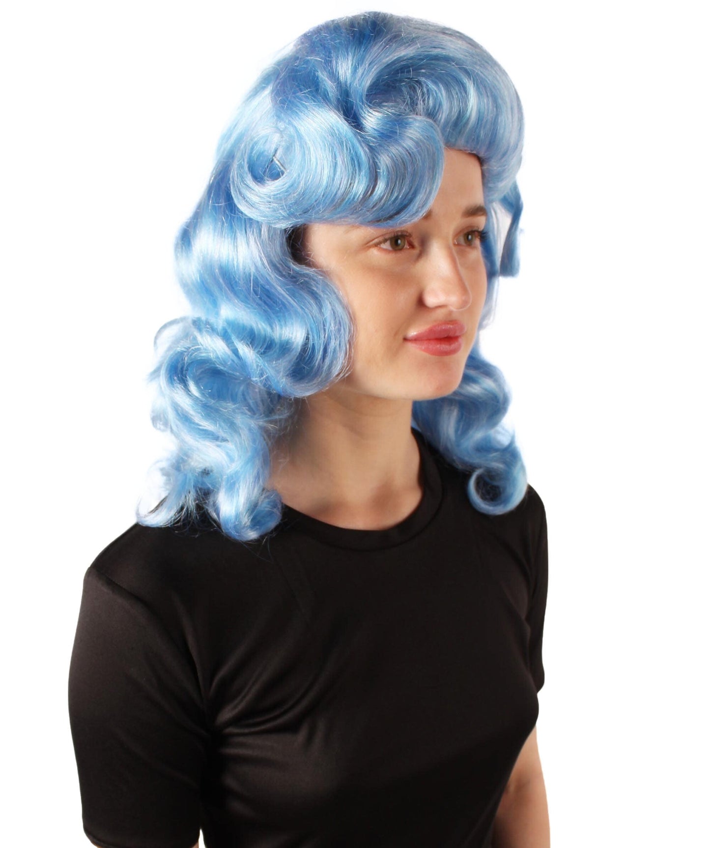 Women’s Vintage Hollywood Blue Retro Curly Wig