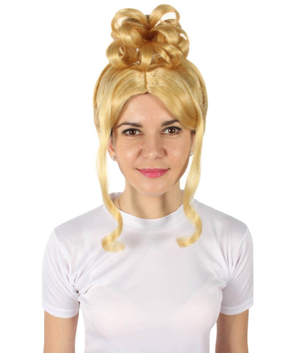 Women Drag Race Television Show Blonde Middle-parted Hair Updo Wig